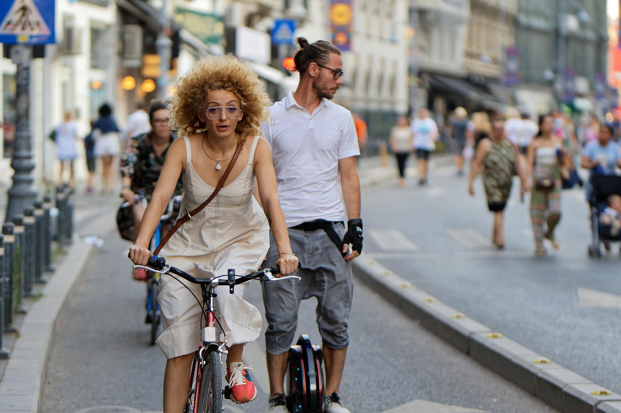 Woman, bicycle, street — Coronavirus disease 2019